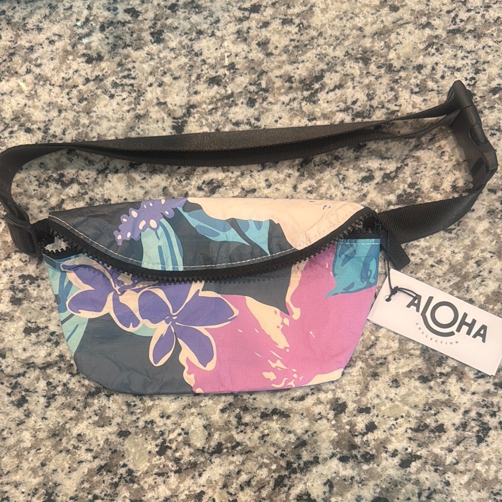 ALOHA Collection Pink and Blue Crossbody Bag Tropical Design